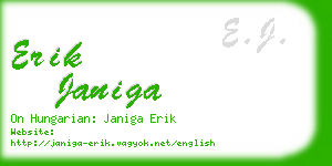 erik janiga business card